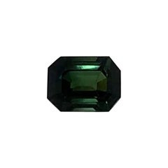Saphir vert en forme d'émeraude de 1,38 carat, certifié GIA, non chauffé