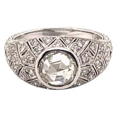 Anello Cocktail con Diamante Taglio Rosa da 1,38 Carati Oro Bianco 18 Carati