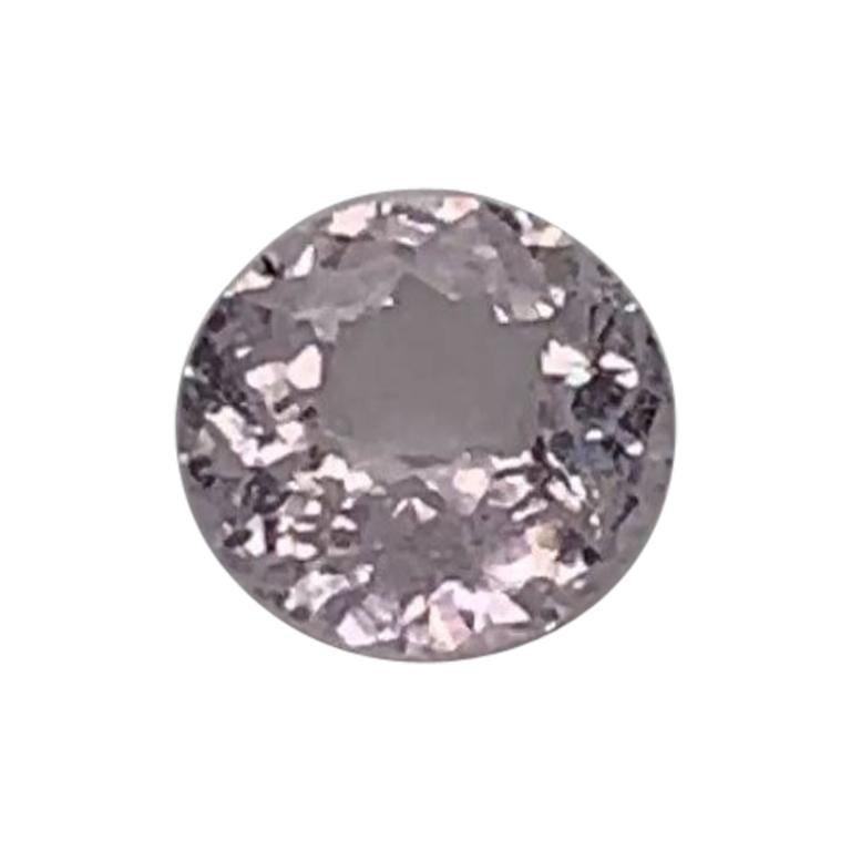1.38 Carat Round Shape Lavender Color Sapphire GIA Certified Unheated For Sale