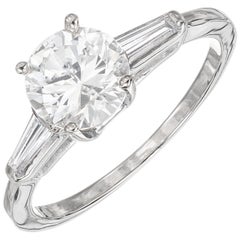 1.38 Carat Sapphire Diamond Three-Stone Gold Engagement Ring