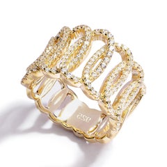 1.38 Carat Cubic Zirconia  14 Kt Gold Plated Lustre Designer Eternity Band Ring