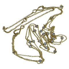 Catena a tre file da 1,38 carati 21 diamanti Fullcut Incredibile stile decorativo italiano