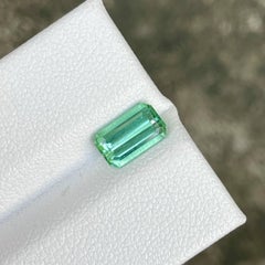 1.38 carats Lagoon Mint Green Tourmaline Emerald Cut Afghan Gemstone