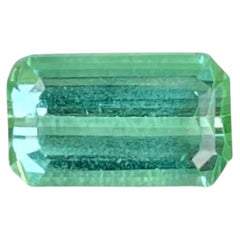 1.38 carats Lagoon Mint Green Tourmaline Emerald Cut Afghan Gemstone