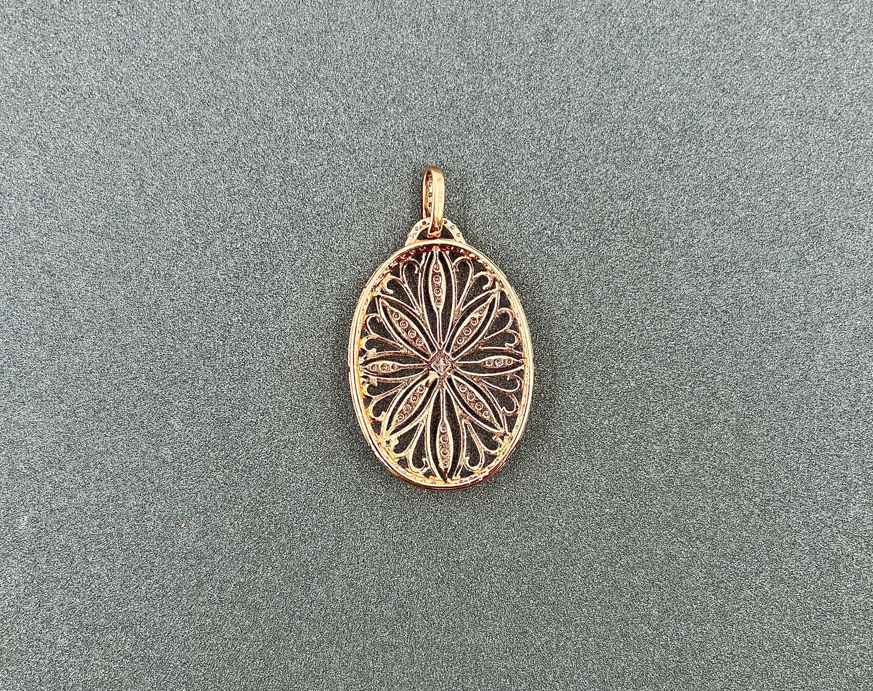 Taille ronde Pendentif en diamant de 1,38 ct en vente