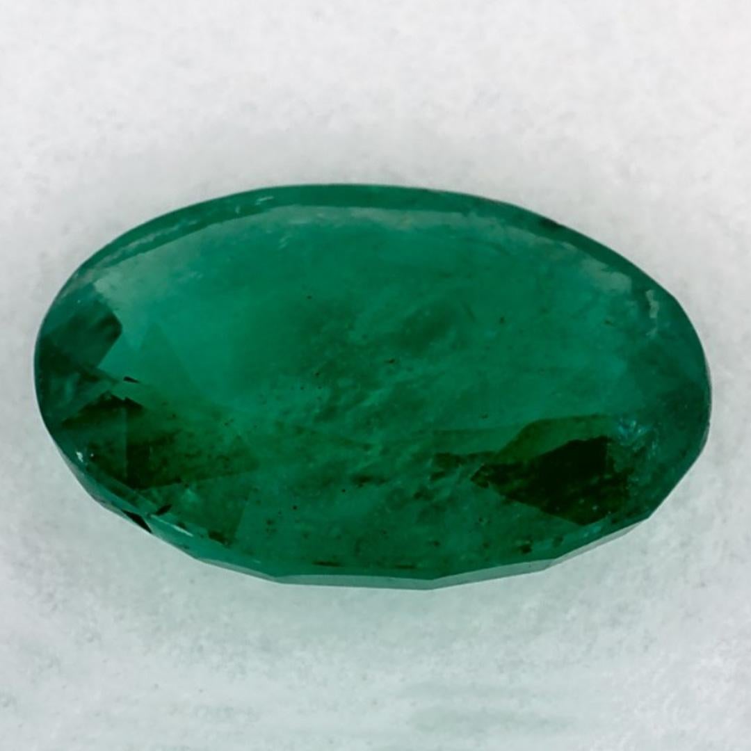 1.38 Ct Emerald Oval Loose Gemstone In New Condition For Sale In Fort Lee, NJ