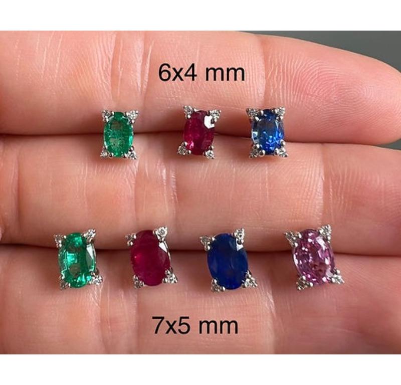 1.38 Ct Sapphire Oval Studs For Sale 1