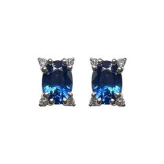1.38 Ct Sapphire Oval Studs