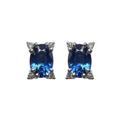 1.38 Ct Sapphire Oval Studs