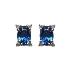 1.38 Ct Sapphire Oval Studs