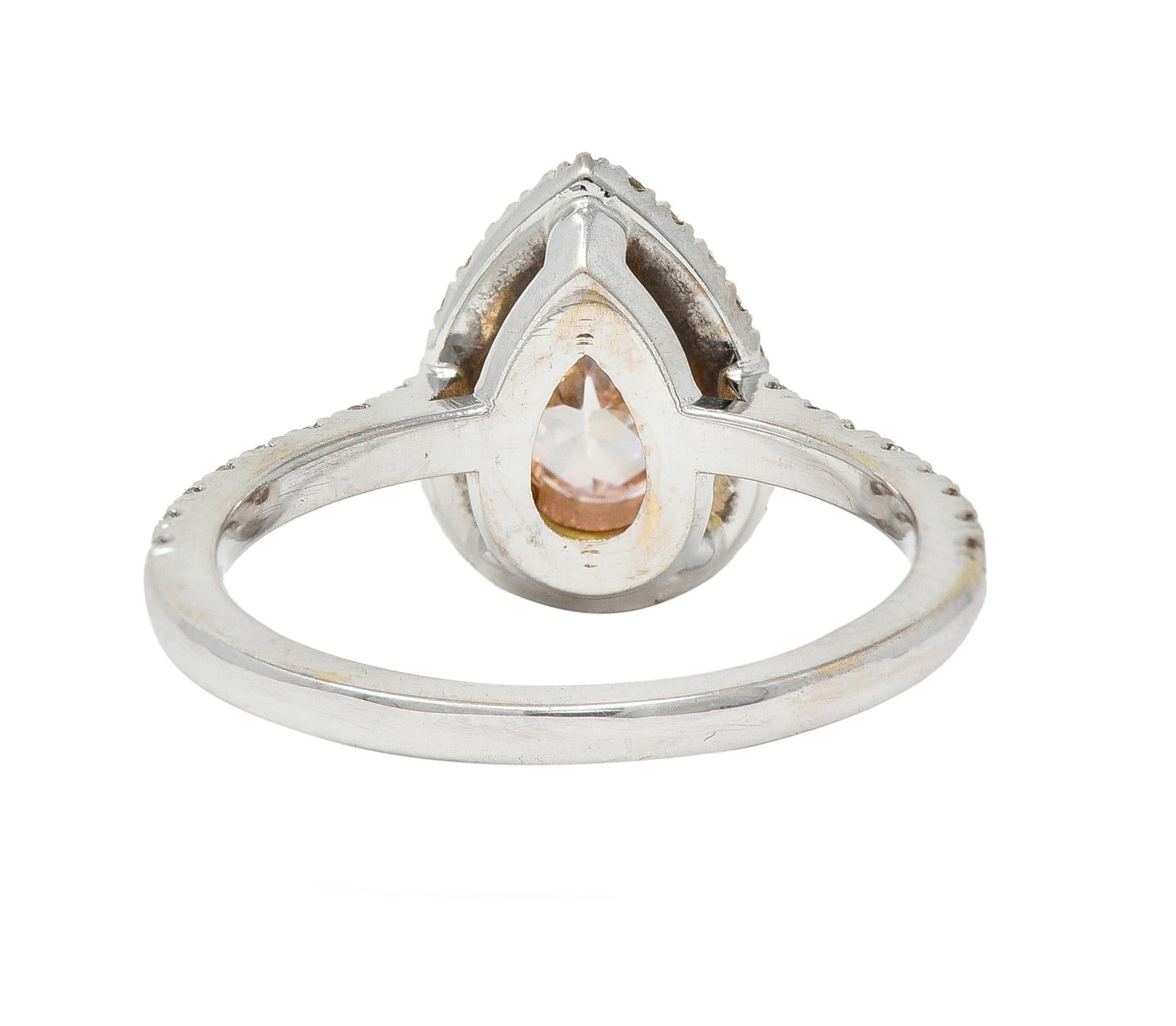 pink diamond pear shaped ring