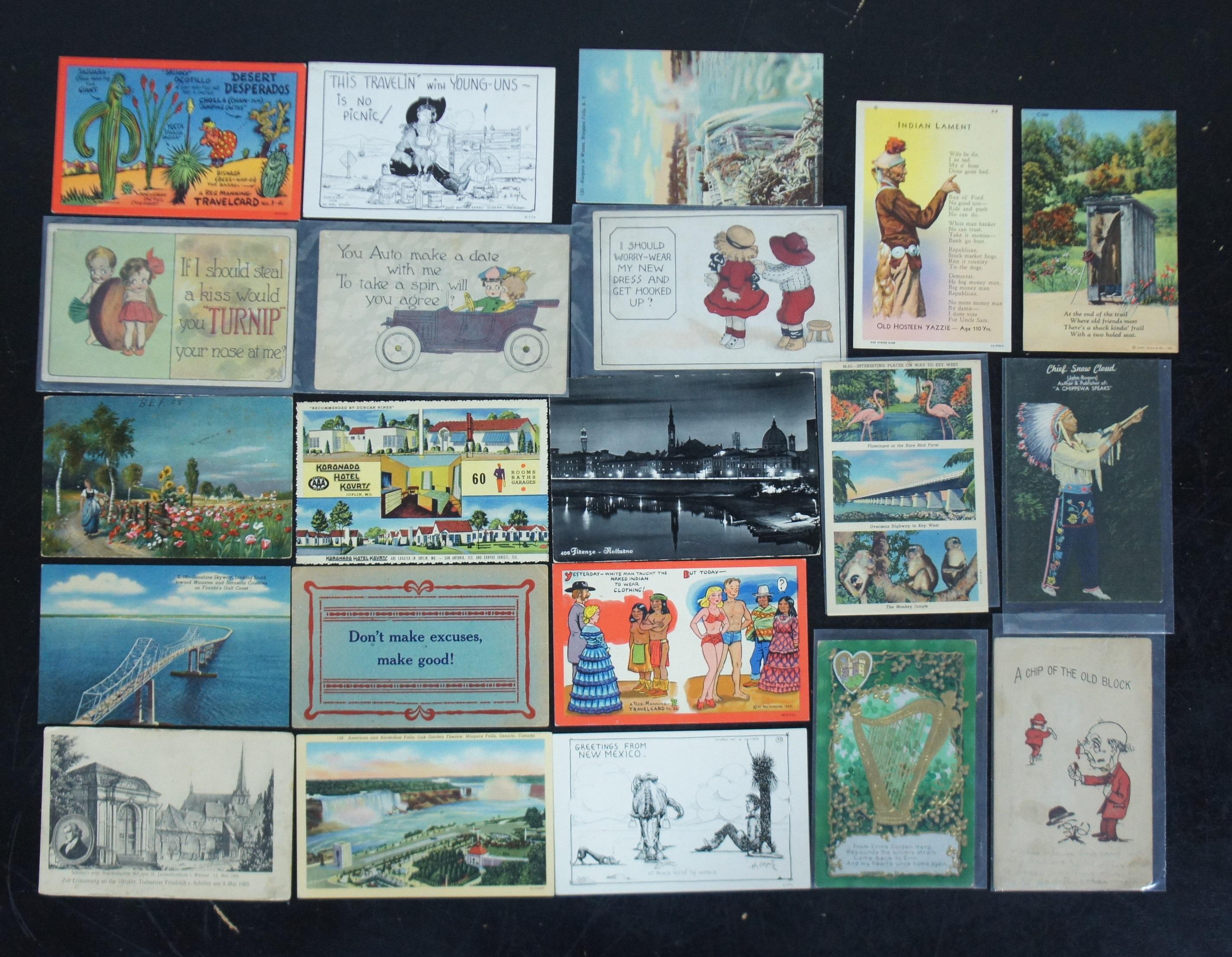 138 cartoline postali antiche e d'epoca per le vacanze, per gli auguri di San Valentino e per i fumetti. 1