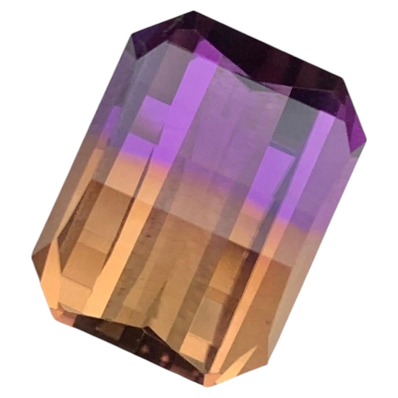 13.80 Carat Natural Loose Ametrine Pixelated Cut Gemstone For Sale
