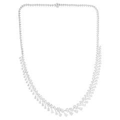 13,80 Quilates SI Claridad HI Color Collar de Diamantes Joyas de Oro Blanco de 18 Kilates