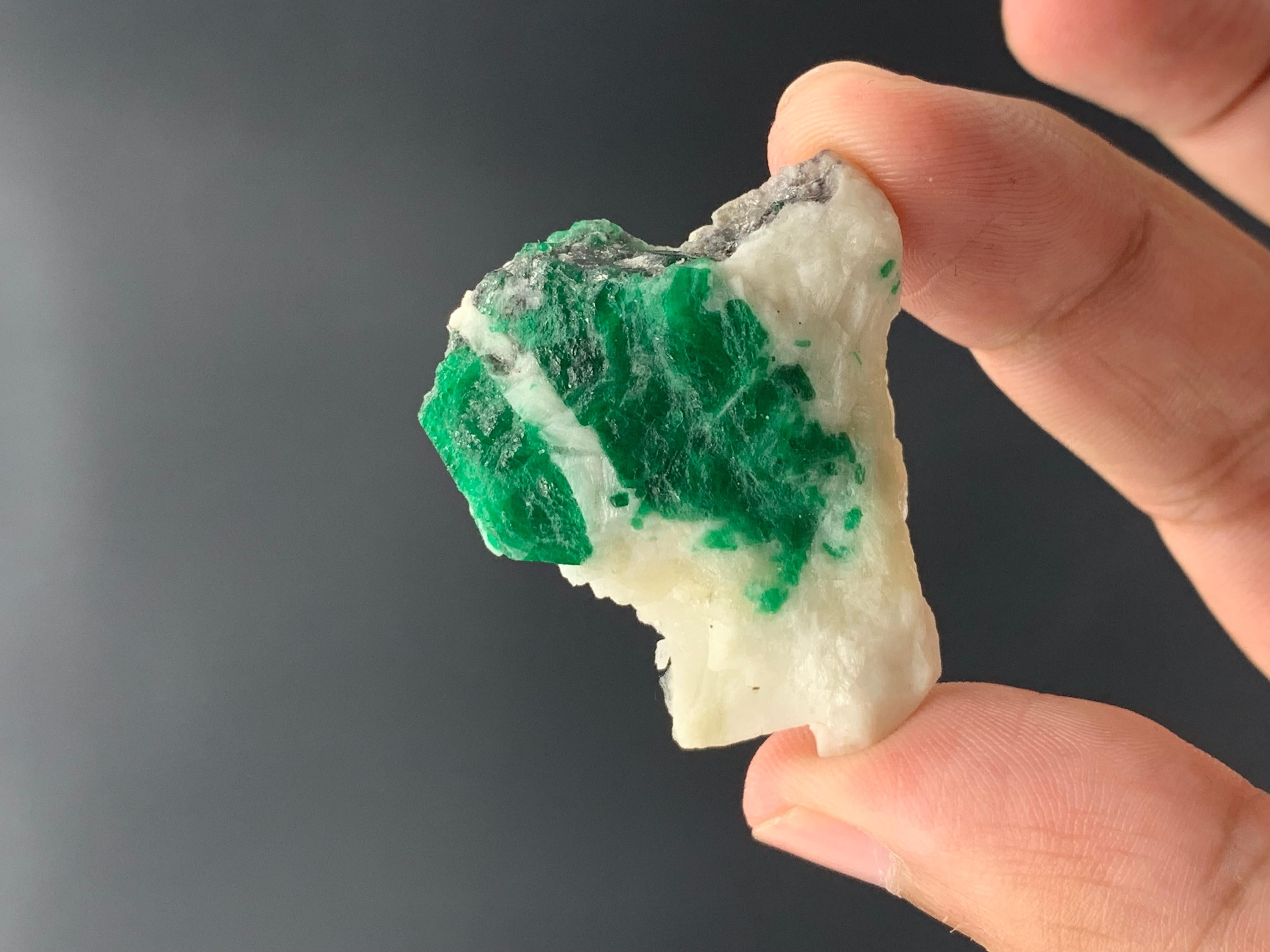 Rock Crystal 13.83 Gram Pretty Emerald Specimen From Swat Valley, Pakistan  For Sale