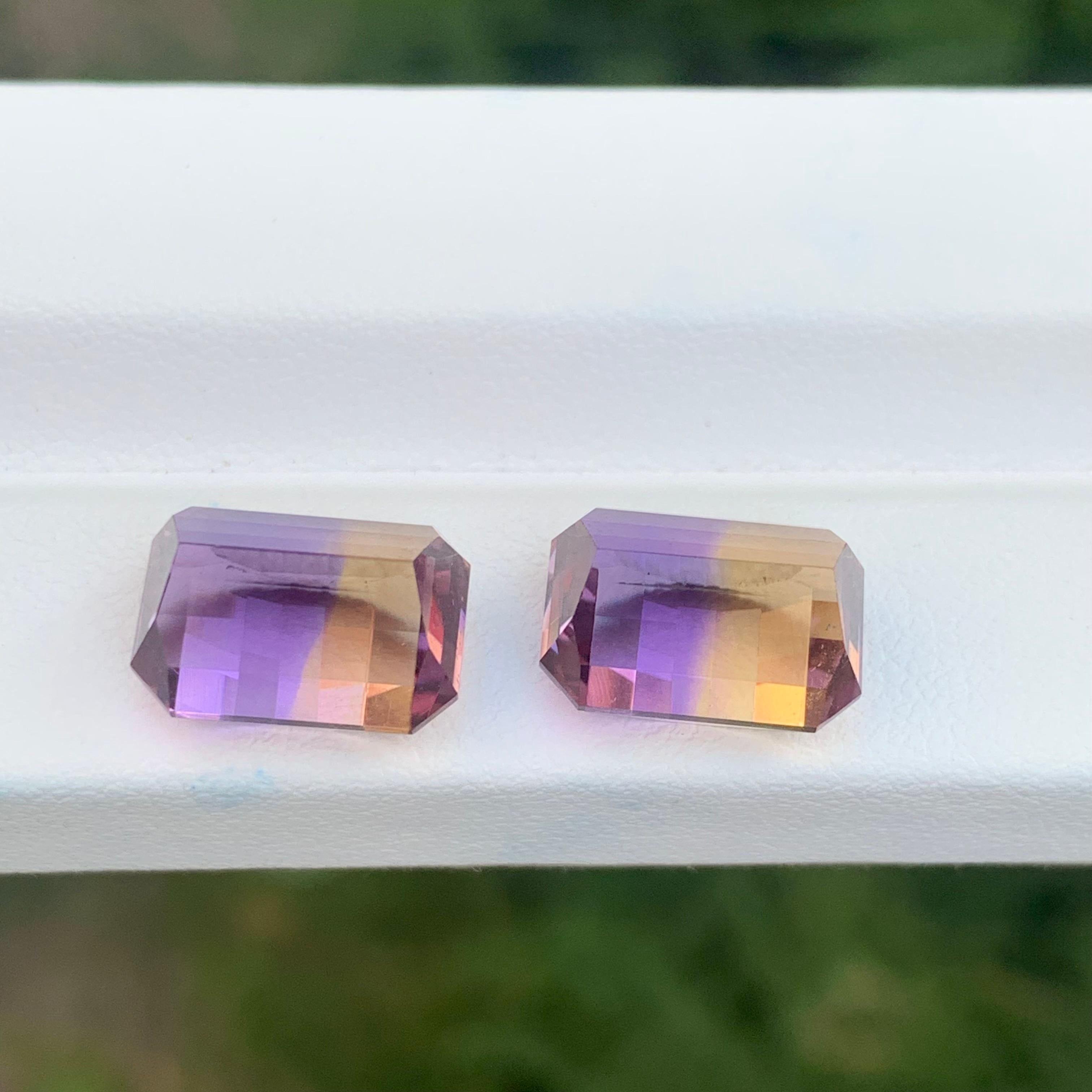 13,85 Carati Nature sciolti Ametrine Pair Pixel Cut Gemstone in vendita 2
