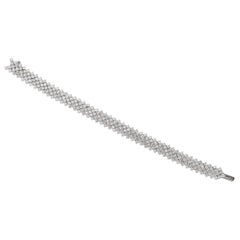 13.85 Carat White GVS Diamonds 18 Karat White Gold Link Tennis Bracelet