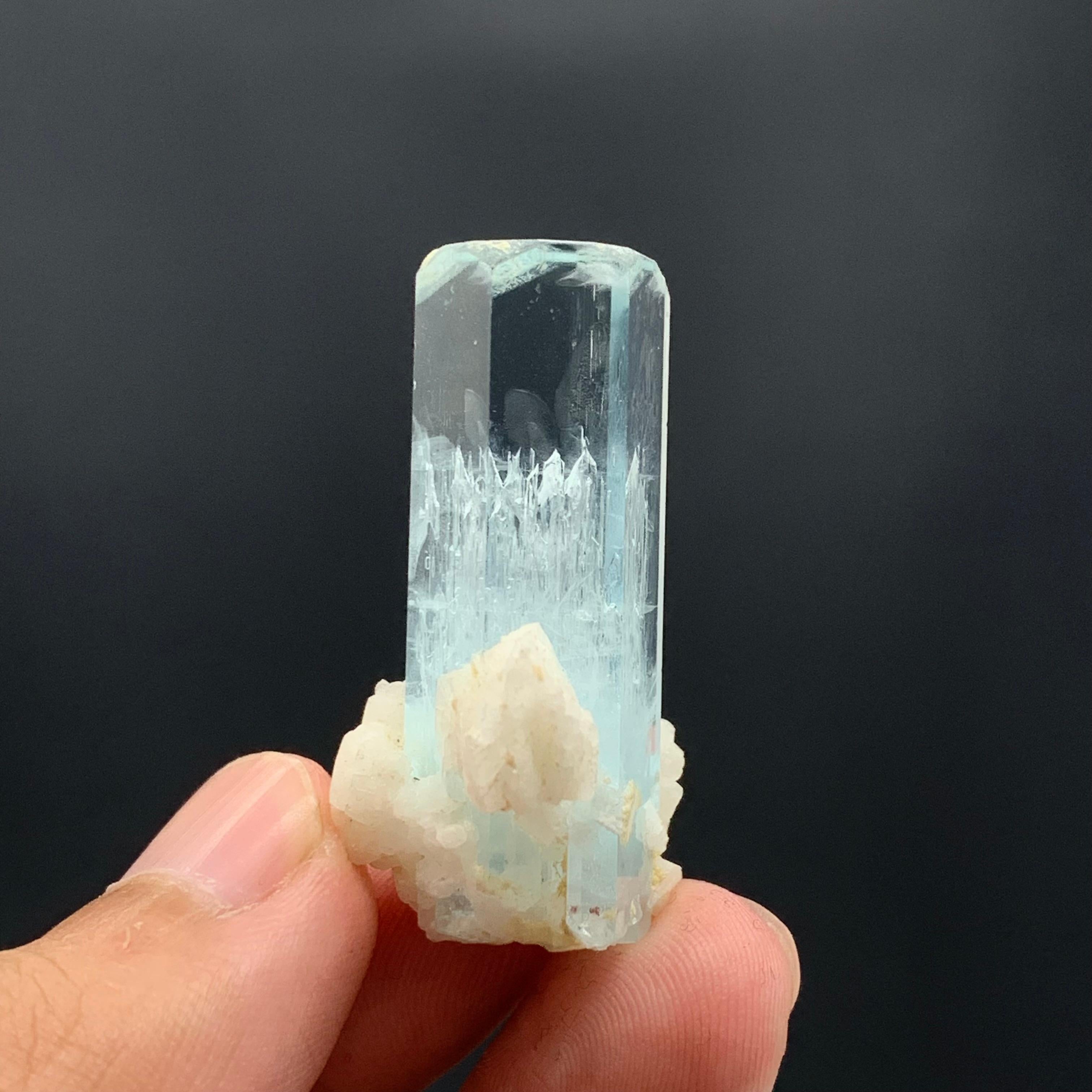 Rock Crystal 13.86 Gram Lovely Aquamarine Specimen From Shigar Valley, Skardu, Pakistan  For Sale
