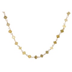 13.87 Carat Yellow Diamond 18 Karat Yellow Gold Wired Necklace