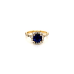 2.18 Total Carat Sapphire Diamond Engagement Ring