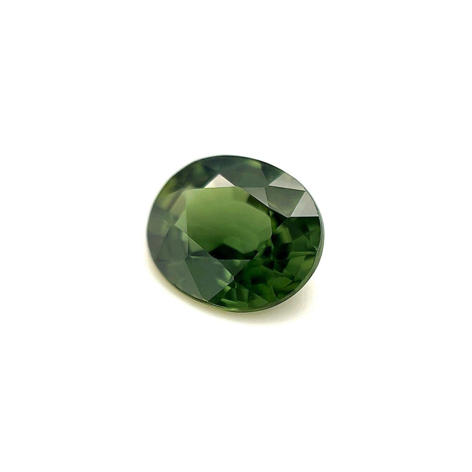 1.38ct Australian Green Sapphire Oval Cut Rare Loose Gem 7.3x6mm

Natural Green Australian Sapphire Gemstone.
1.38 Carat with a beautiful green colour and very good clarity. Also has an excellent cut and polish to show great shine and colour, would