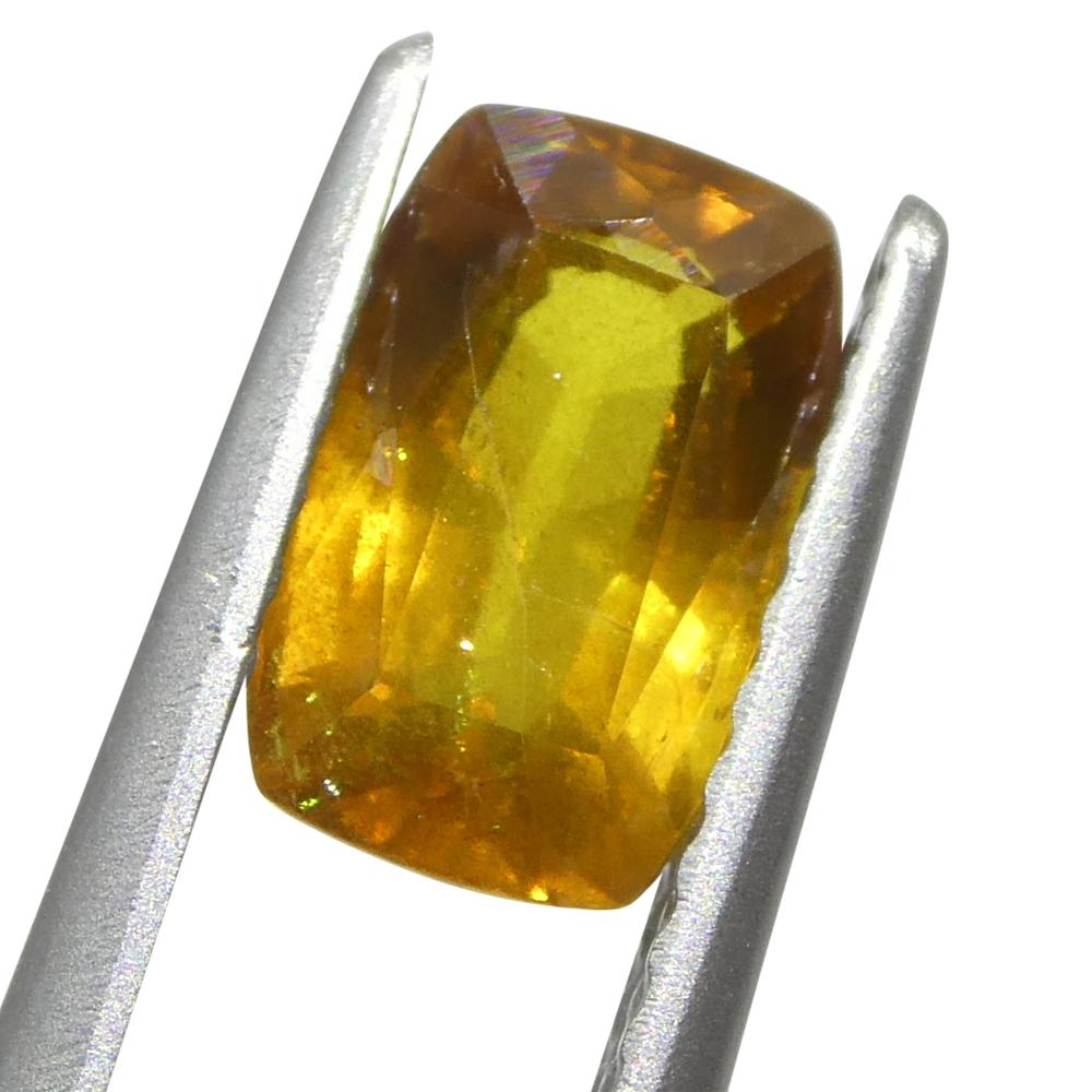 1.38ct Cushion Orange Sapphire from Tanzania, Heated For Sale 7