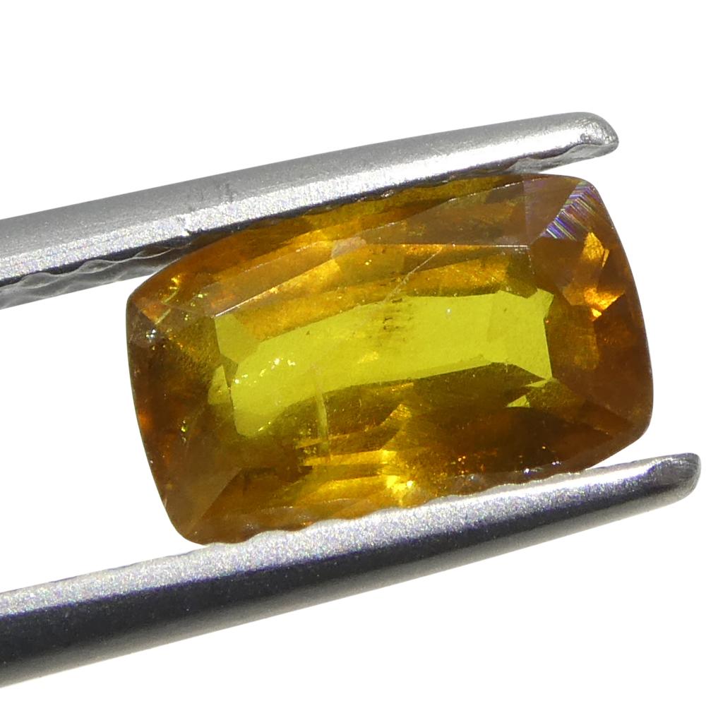 1.38ct Cushion Orange Sapphire from Tanzania, Heated In New Condition For Sale In Toronto, Ontario