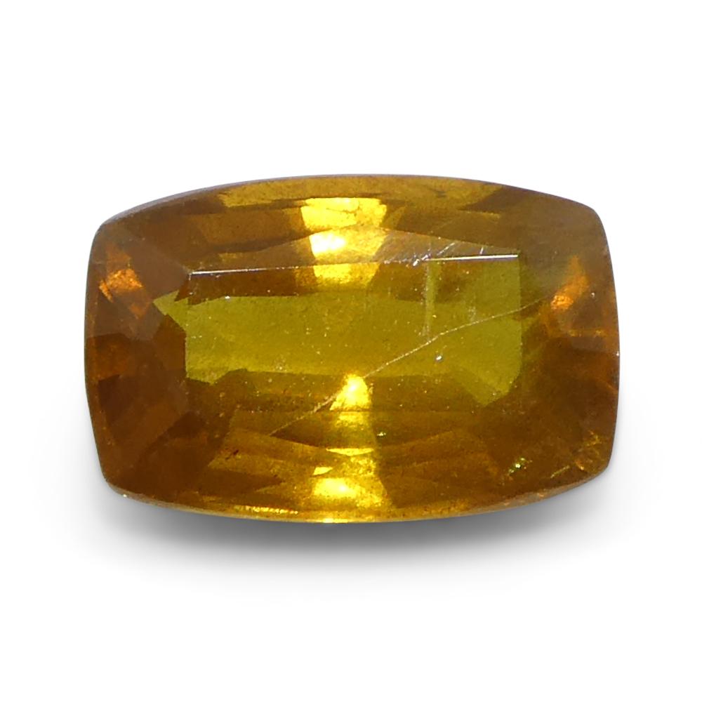 1.38ct Cushion Orange Sapphire from Tanzania, Heated For Sale 1