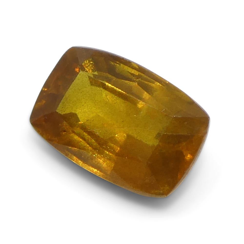 1.38ct Cushion Orange Sapphire from Tanzania, Heated For Sale 2