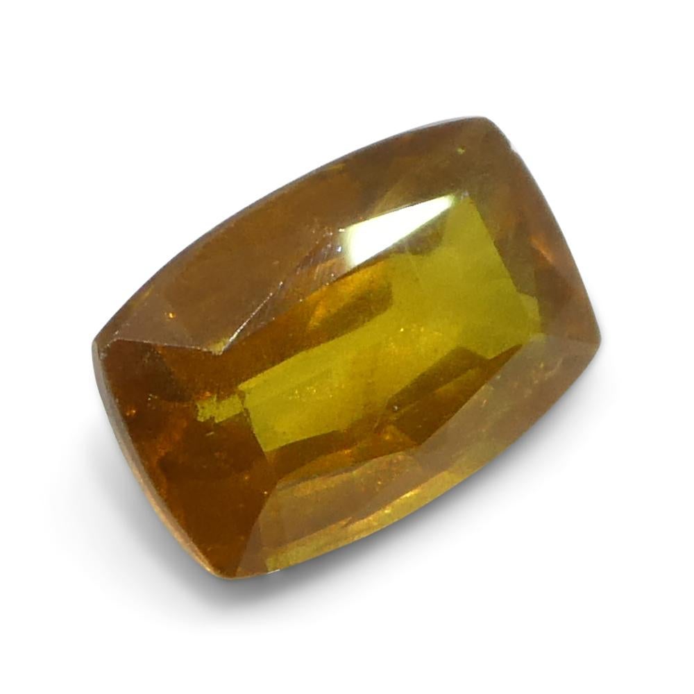 1.38ct Cushion Orange Sapphire from Tanzania, Heated For Sale 4