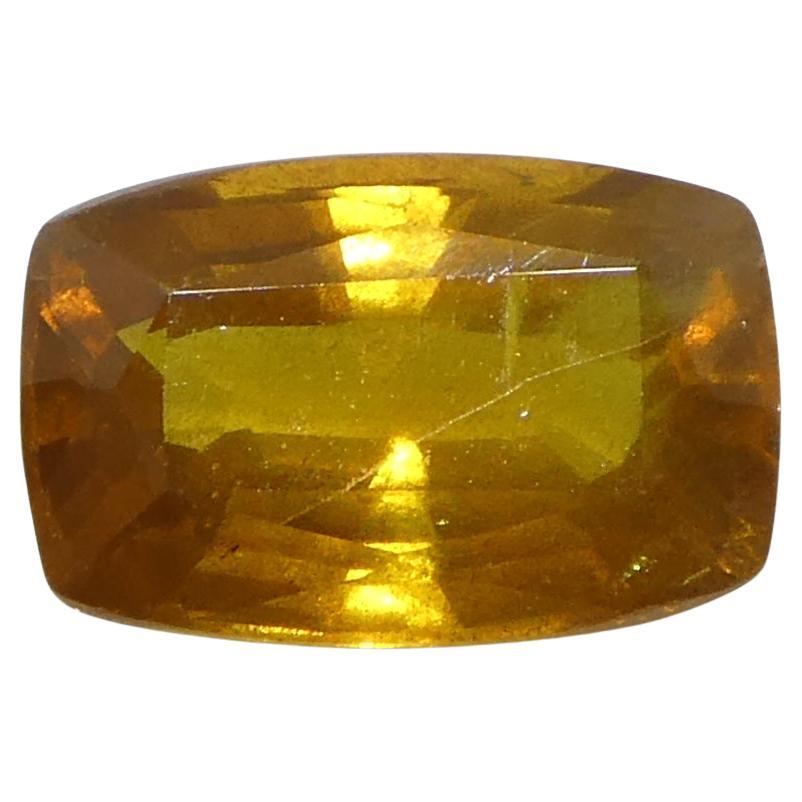1.38ct Cushion Orange Sapphire from Tanzania, Heated