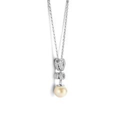XL Natural South Sea Pearl And Diamond White Gold Pendant Necklace