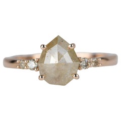 1.38ct Light Champagne Color Diamond 14K Rose Gold Engagement Ring R6110