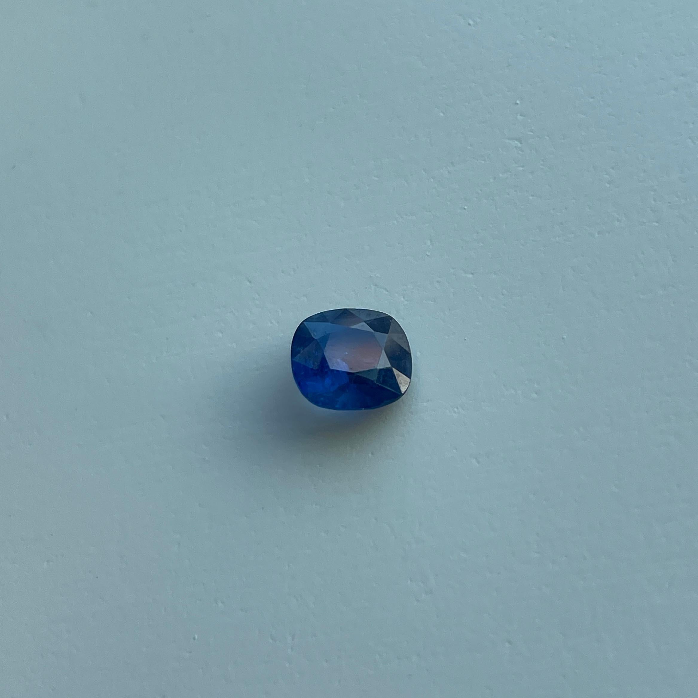 Pear Cut GIA Certified 1.38Ct Natural UNHEATED Burmese Blue Sapphire For Sale
