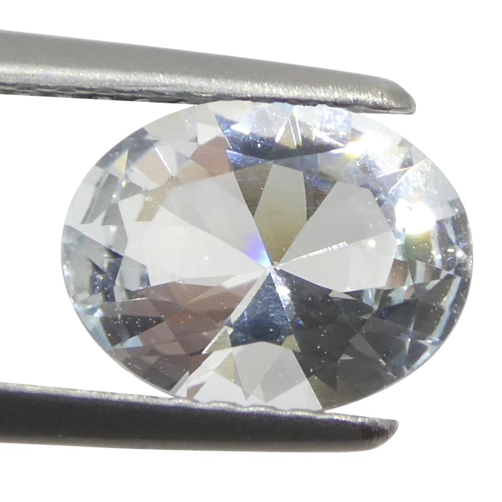 1.38ct Oval Blue Aquamarine from Brazil Unheated For Sale 6