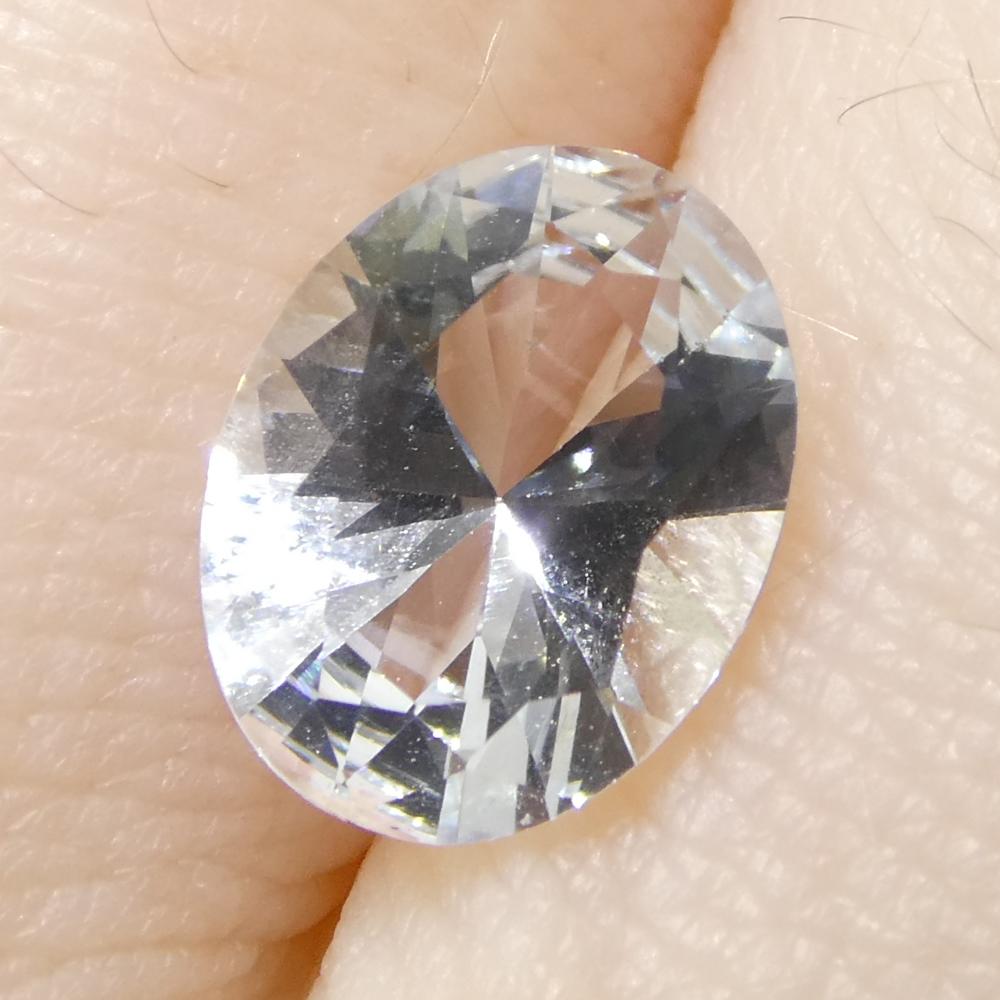 1.38ct Oval Blue Aquamarine from Brazil Unheated For Sale 8