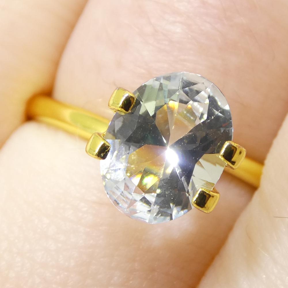 1.38ct Oval Blue Aquamarine from Brazil Unheated For Sale 9