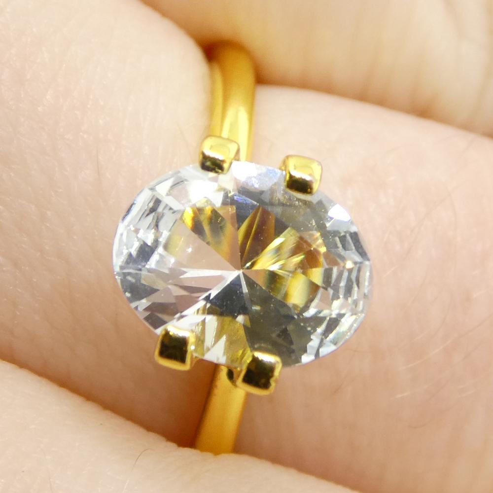 Brilliant Cut 1.38ct Oval Blue Aquamarine from Brazil Unheated For Sale