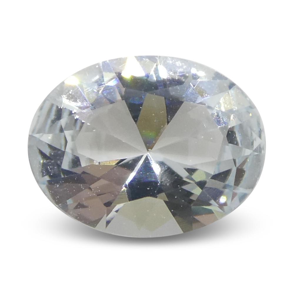 1.38ct Oval Blue Aquamarine from Brazil Unheated For Sale 1