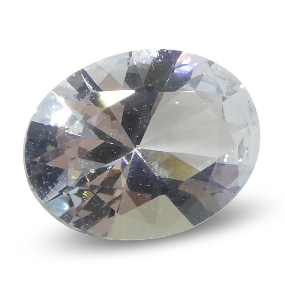 1.38ct Oval Blue Aquamarine from Brazil Unheated For Sale 3