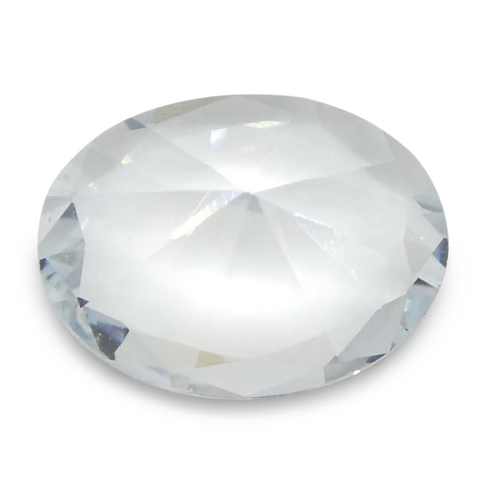 1.38ct Oval Blue Aquamarine from Brazil Unheated For Sale 5