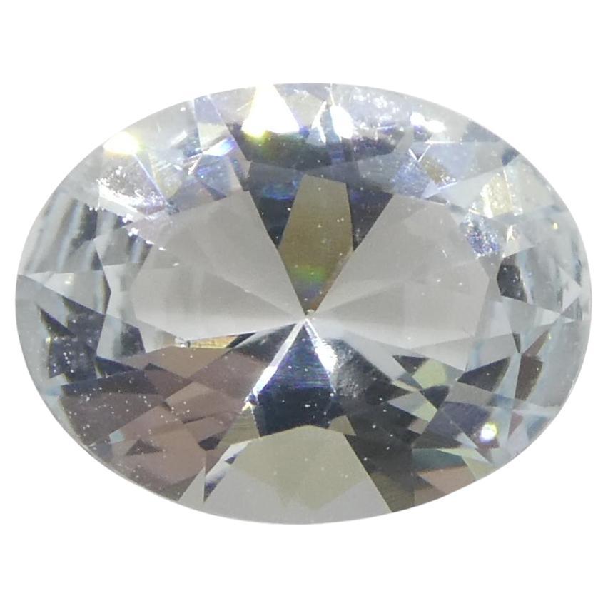 Aguamarina azul ovalada de Brasil sin calentar de 1,38 ct