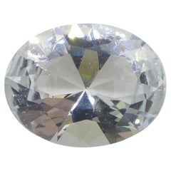 Aguamarina azul ovalada de Brasil sin calentar de 1,38 ct