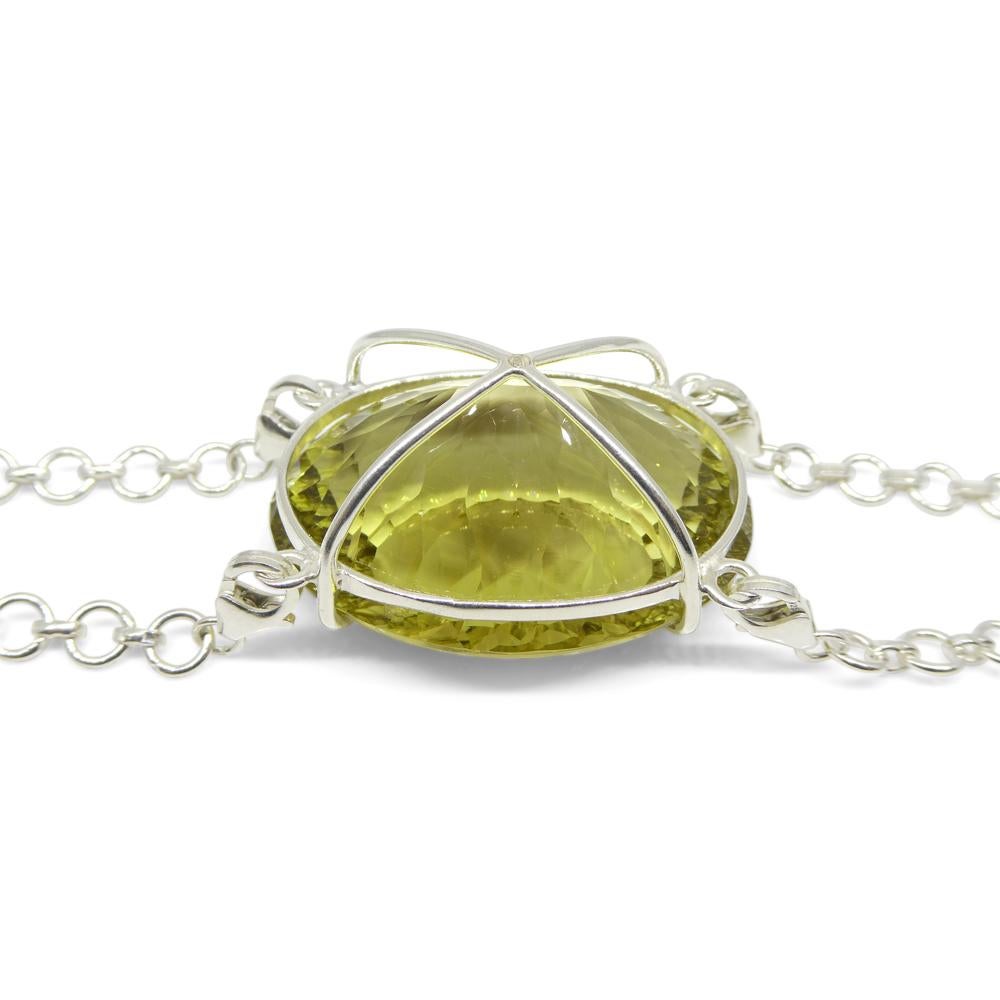 Ciondolo con catena a forma di corpo di citrino ovale giallo fantasma 138ct in A. Silver in vendita 6