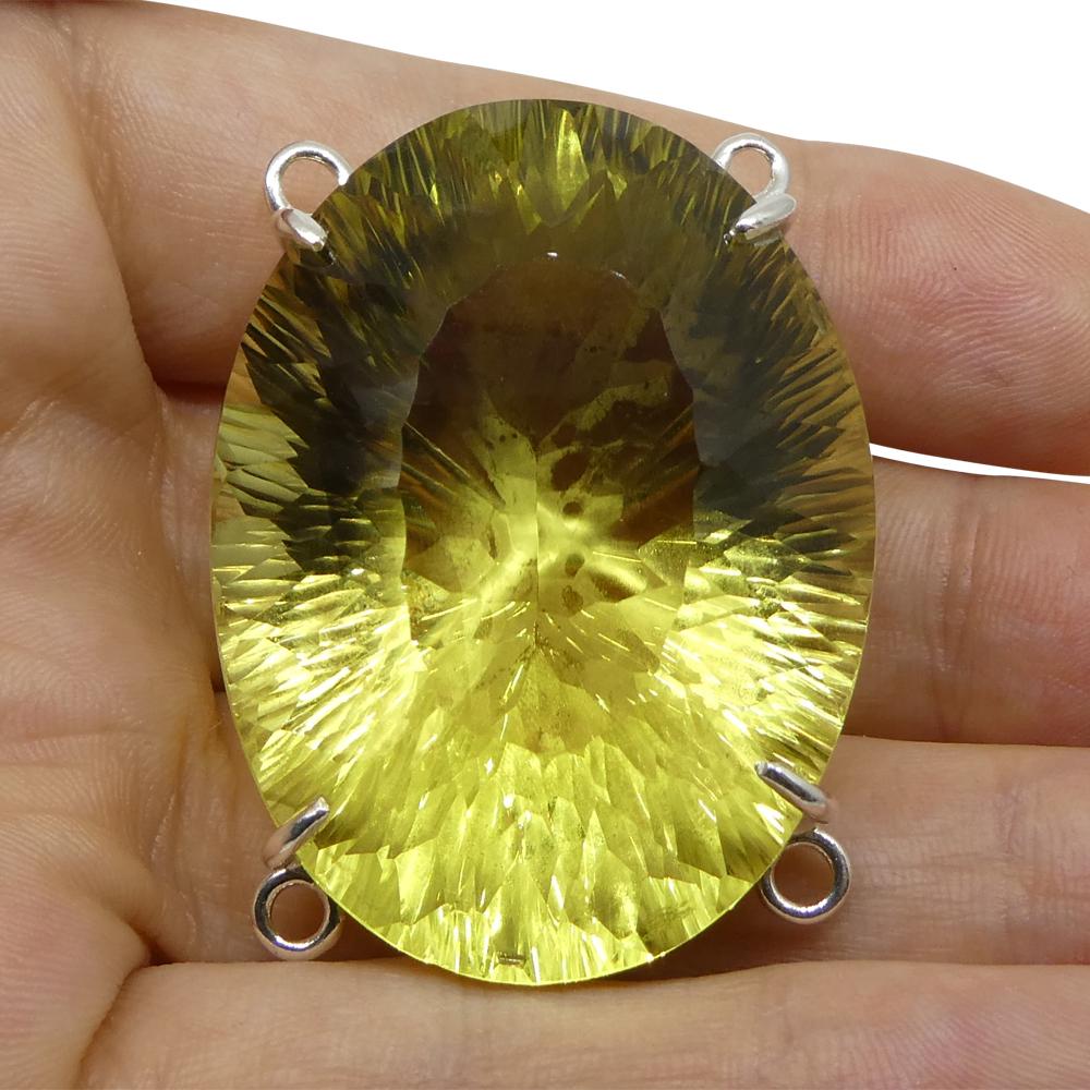 Ciondolo con catena a forma di corpo di citrino ovale giallo fantasma 138ct in A. Silver in vendita 3