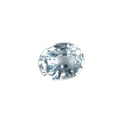 1.38 Carat Pale Light Blue Ceylon Sapphire Oval Cut Loose Gemstone IF