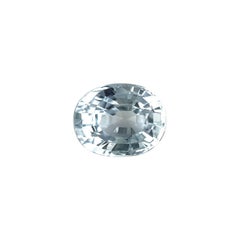 1.38 Carat Pale Light Blue Ceylon Sapphire Oval Cut Loose Gemstone IF