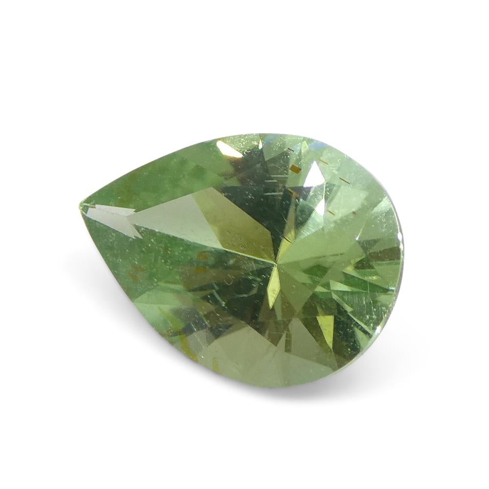 1.38ct Pear Green Tourmaline from Brazil In New Condition For Sale In Toronto, Ontario