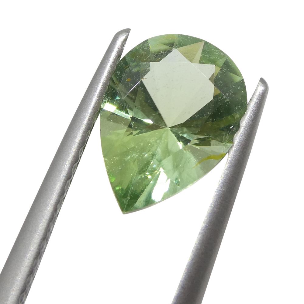 1.38ct Pear Green Tourmaline from Brazil For Sale 1