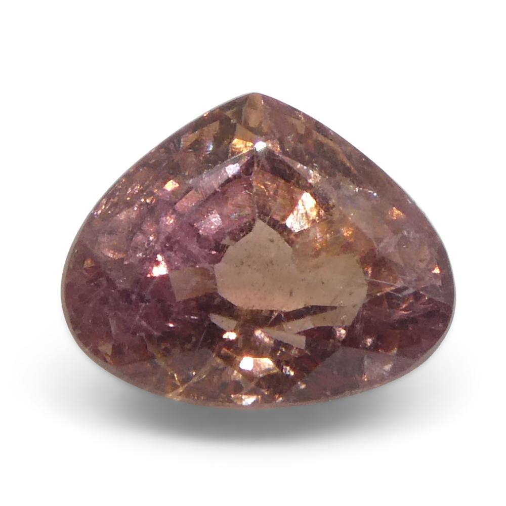 1,38ct Zaffiro Padparadscha rosa arancio a pera dalla Tanzania, non riscaldato in vendita 6